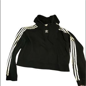 Adidas black cropped hoodie